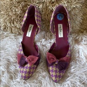 ✨ Sacha London Houndstooth + Bow heels ✨Size 7.5